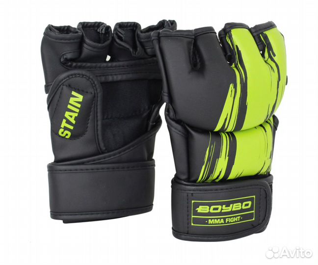 Перчатки для мма BoyBo Stain зеленые (M)