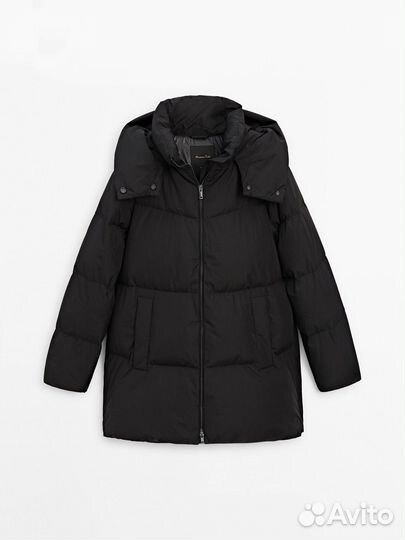 Пуховик черный Massimo Dutti