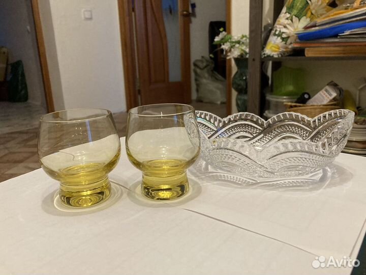 Конфетница и бокалы для коньяка