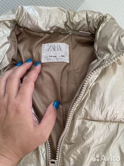 Пуховик zara для девочки 92