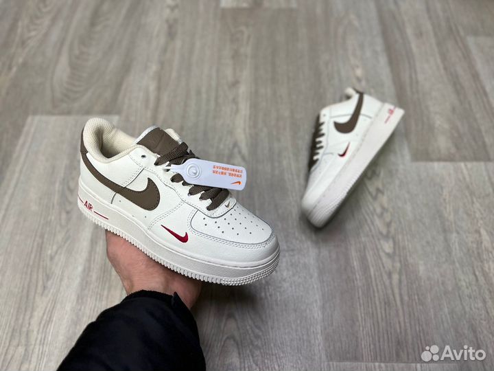 Кроссовки Nike Air Force 1 Premium White Brown