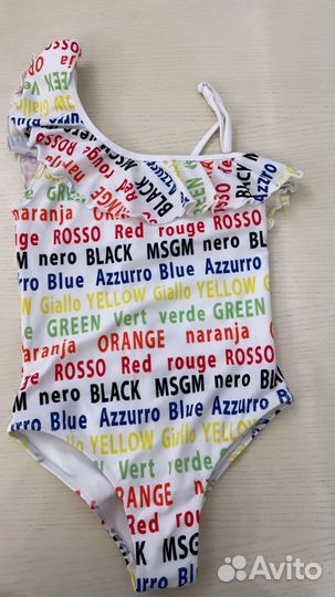 Msgm Купальник 8л и шлепки 32р