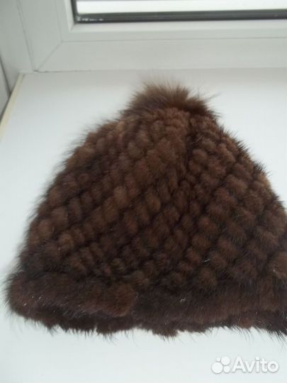 Норковая шапка вязанная