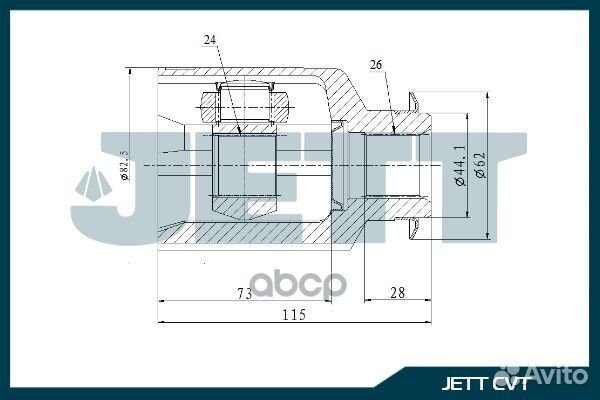 ШРУС внутренний jett V40-7032 V40-7032 jett