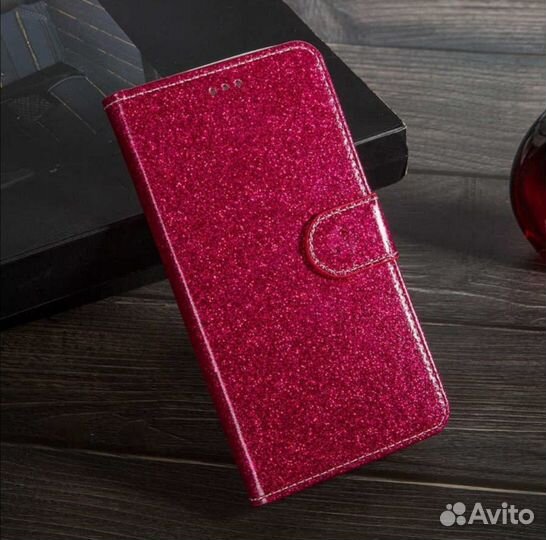 Чехол - книжка с блестками