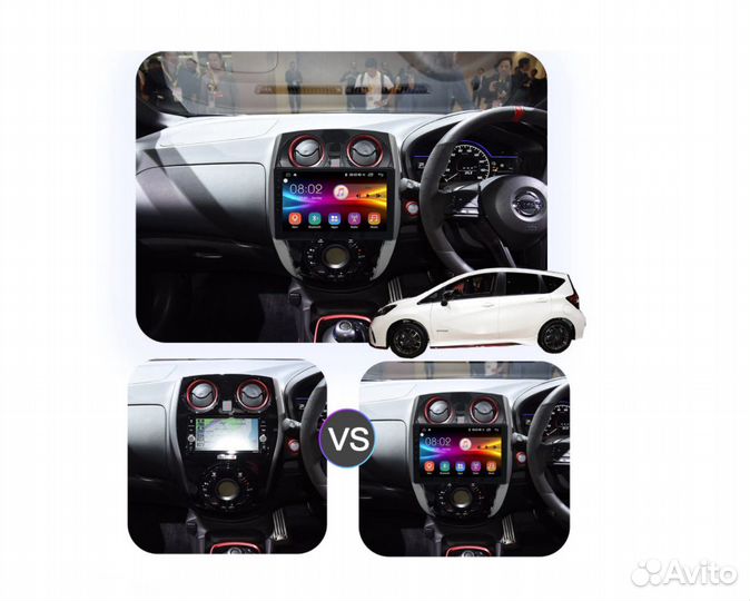 Магнитола планшет для Nissan Note 2012+. Android