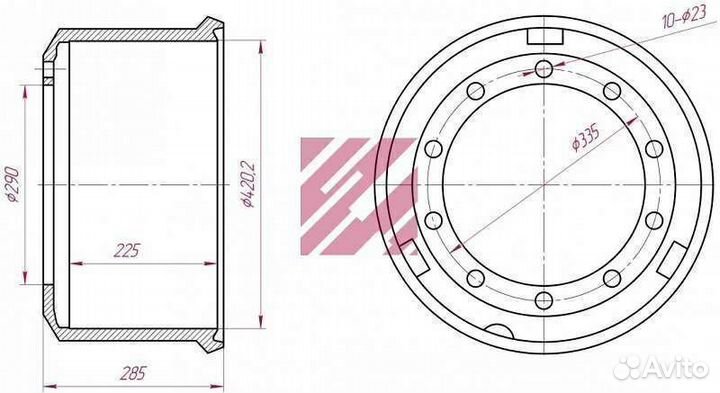 Тормозной барабан бпв 420х200