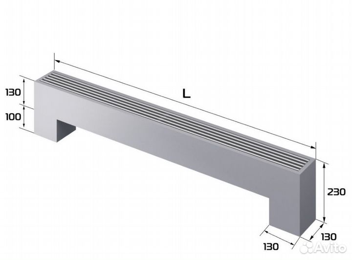 Напольный конвектор диз Royal step черный 800