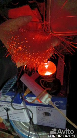 Ночник лампа фонтан СССР 6в световолокно