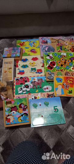Игрушки развивайки(дерево) +пазлы