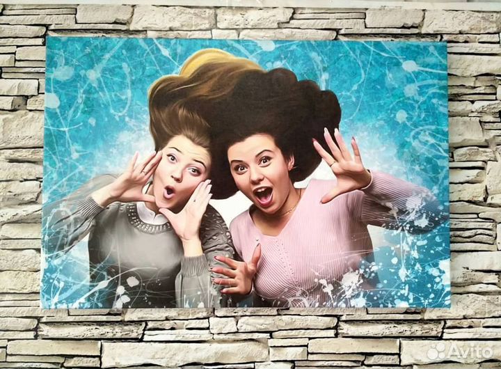 Портрет по фото на холсте