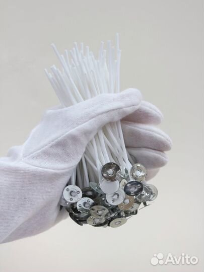 Фитиль для свечей хлопковый 10см