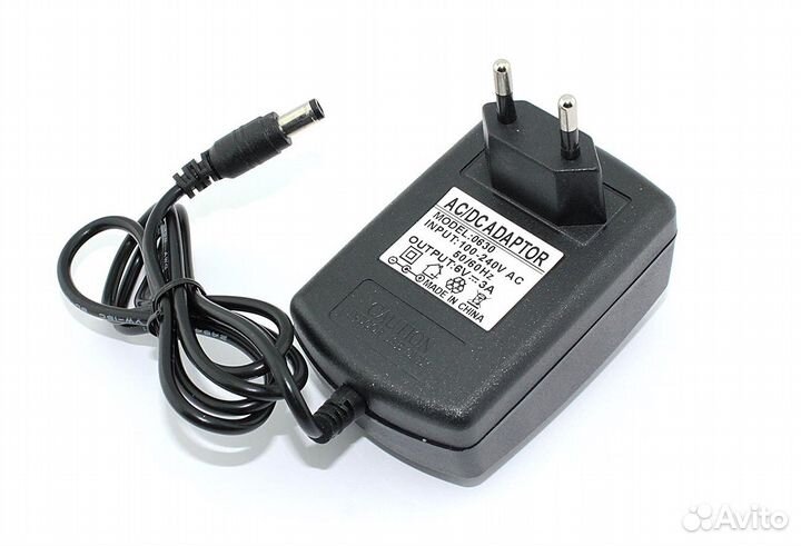 Блок питания 6V 3A 18W 5.5x2.5 черный, в розетку