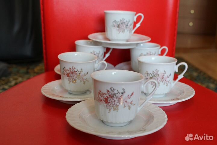 Фарфоровый кофейный набор 90-е. Турция.Новый