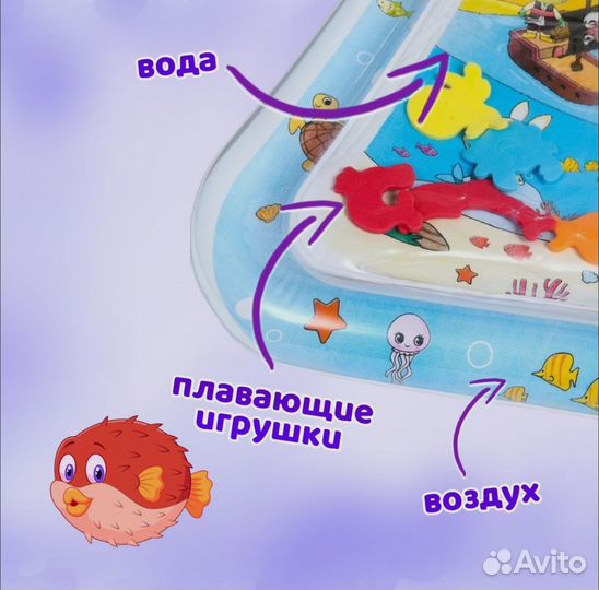 Акваковрик Крошка Я развивающий большой 50х80