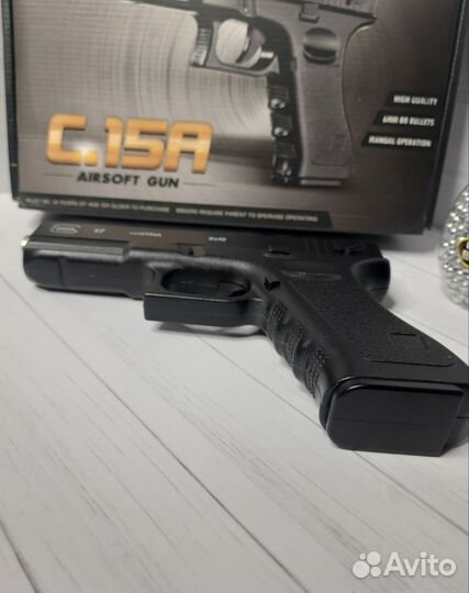 Детский пистолет металлический Glock17