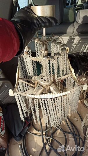 Люстра ретро винтаж СССР стекло