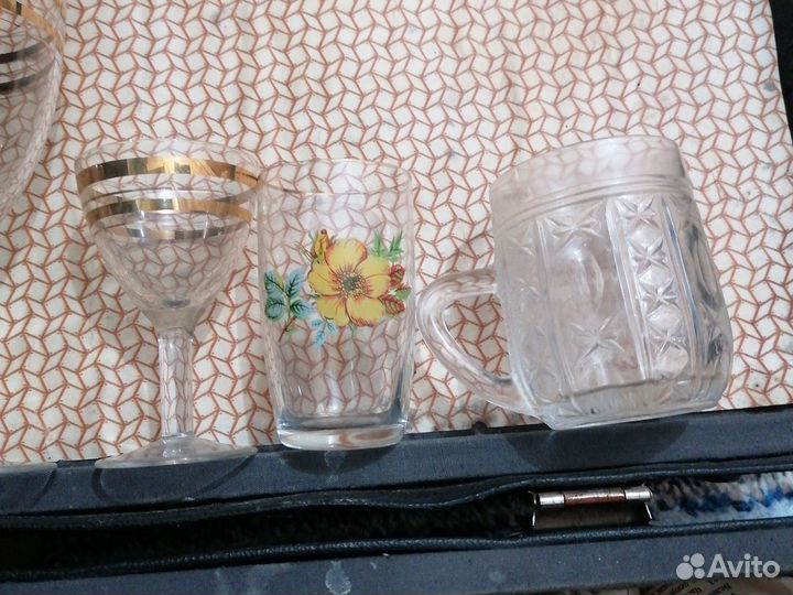 Бокалы, фужеры, стаканы СССР, чемодан