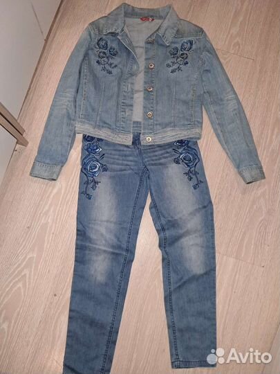 Костюм джинсовый для девочки 140