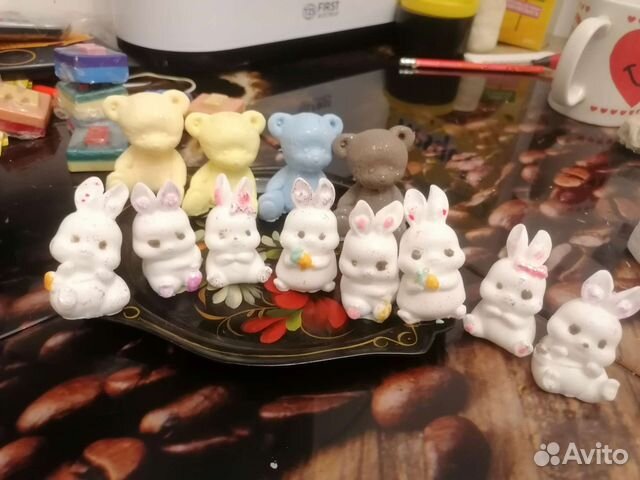 Зайки,мишки из мыла