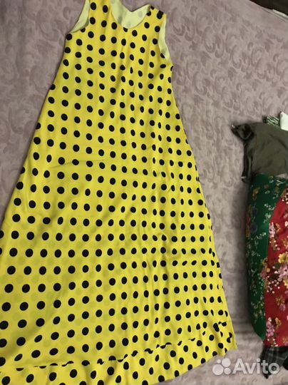 Сарафан женский желтый горох 48-52