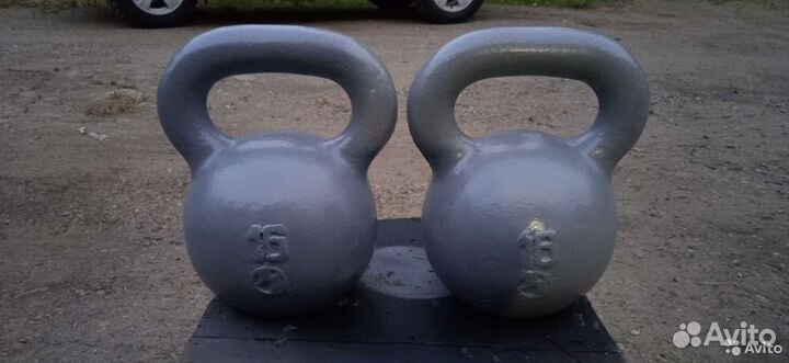 Гири 16кг, гиря 8кг и грузы по 4кг к разб.гирям