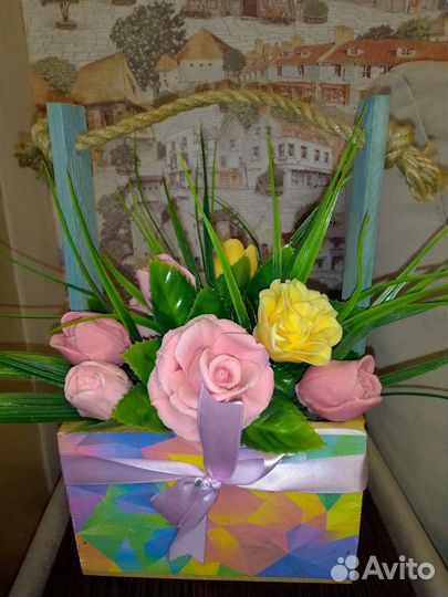 Букет из мыльных цветов