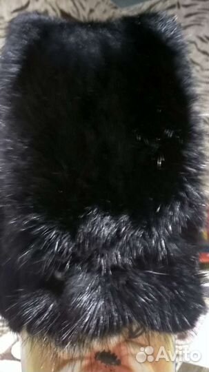 Шапка норковая на вязаной основе