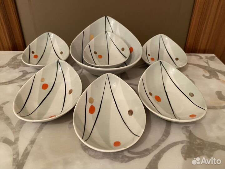 Старинный набор креманок Розетки даугава Рига СССР