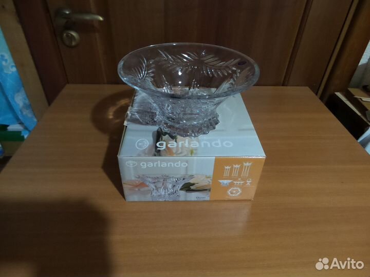 Блюдо хрустальное для торта «Аура Богемии» фирменн