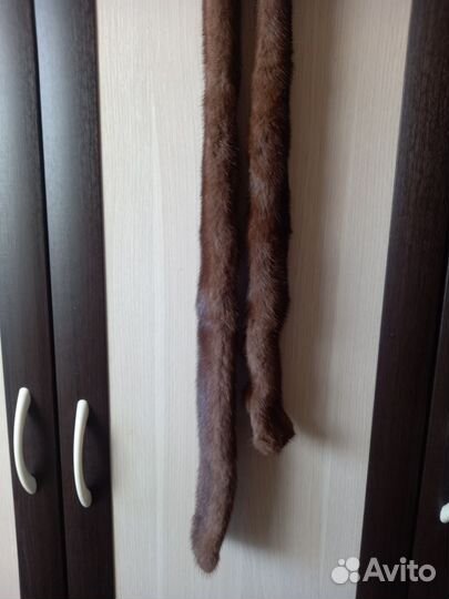 Пояс коричневый Норковый Широкий 170 см Длина