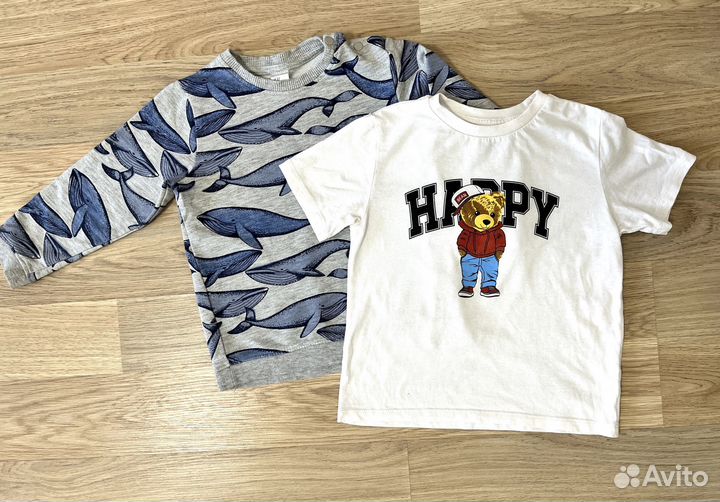 Свитшот H&M и футболка gloria jeans -98 р