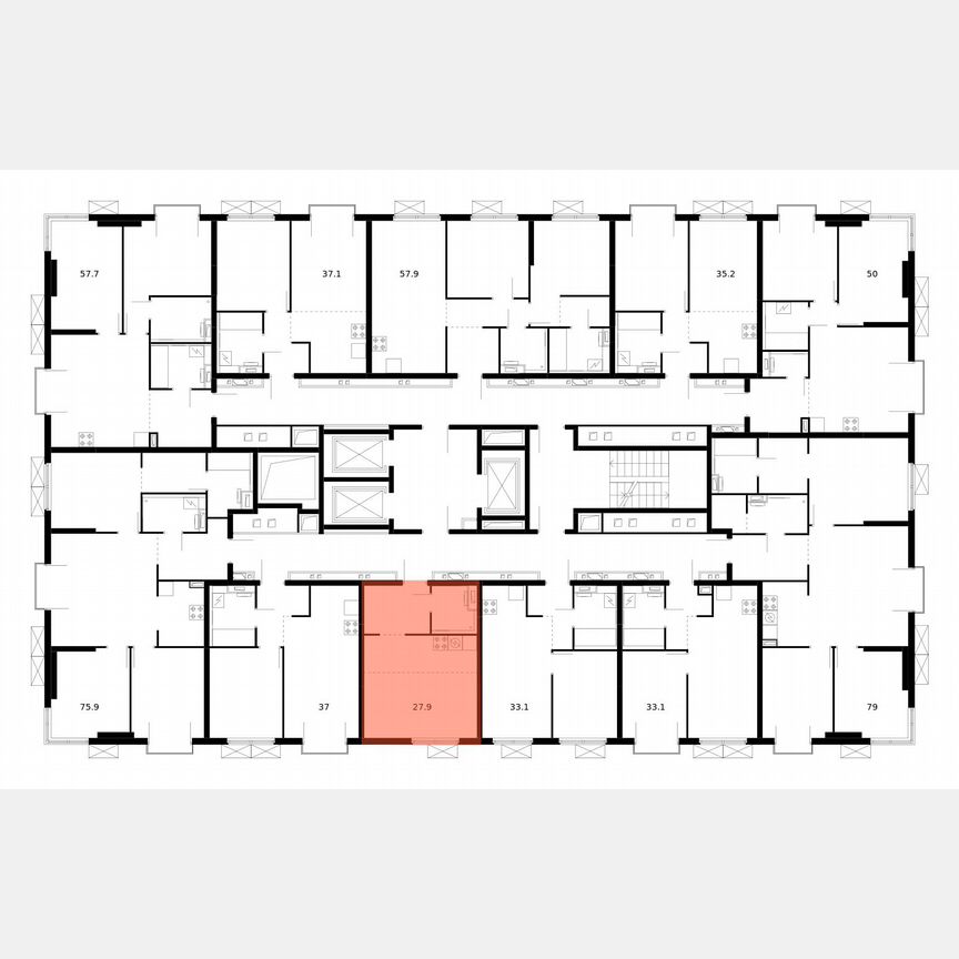 Квартира-студия, 27,9 м², 19/24 эт.