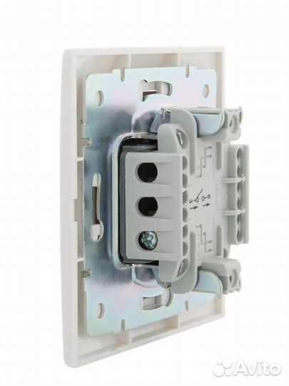 Выключатель 1-кл. сп Mira 10А IP20 с бел.вставкой бел. lezard 701-0202-100