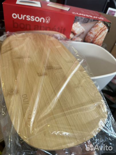 Хлебница и миски из бамбука набор