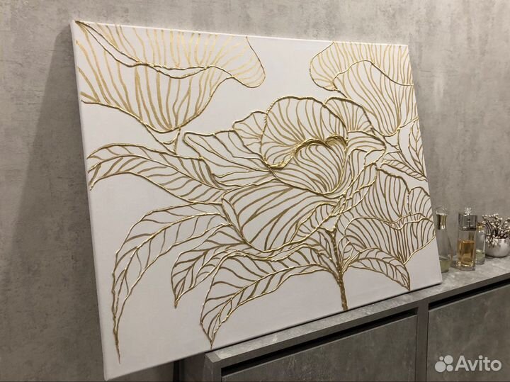 Картина 80*60 объемная поталь