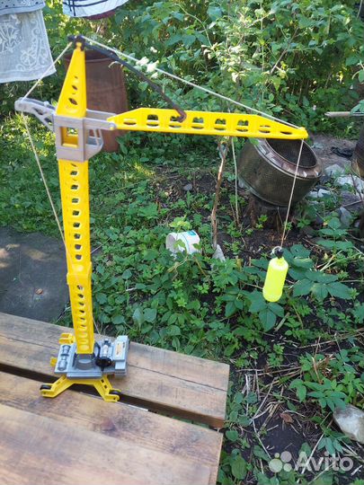 Пластиковый конструктор для малышей + машинки+кран