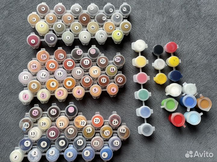 Краски от картин по номерам 98шт бронь