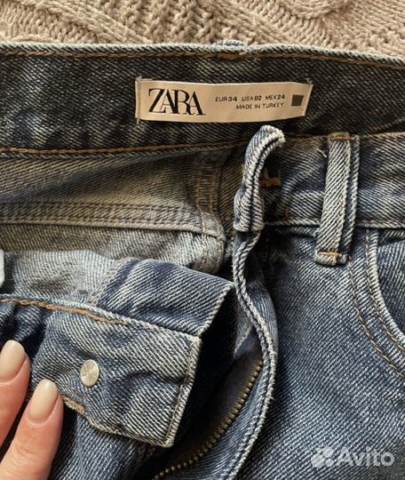 Джинсы zara 36 широкие