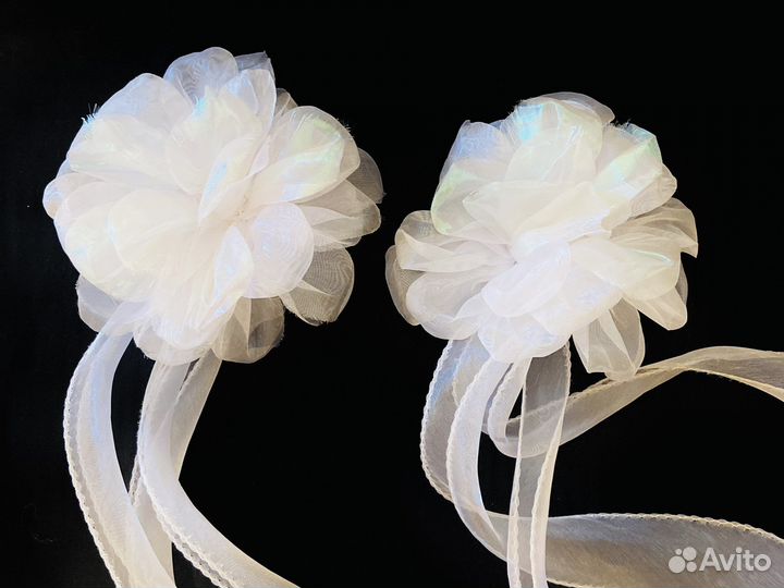 Банты для волос белые