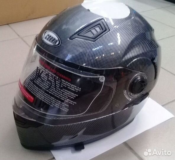 Шлем интеграл cobra JK 312, черный карбон