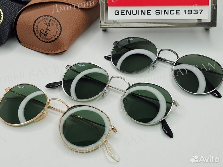 Очки Ray Ban 3447 Round Metal Green Стекло