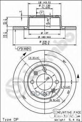 Диск тормозной UV Coated зад 08872711 Brembo