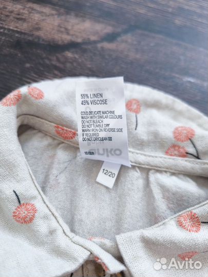 Платье льняное 74 80 на девочку летнее