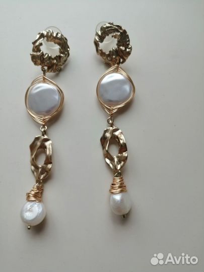 Серьги с натуральным перламутром