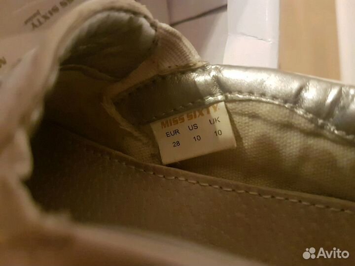 Мокасины Miss sixty 28 р белый+серебро,натур. кожа