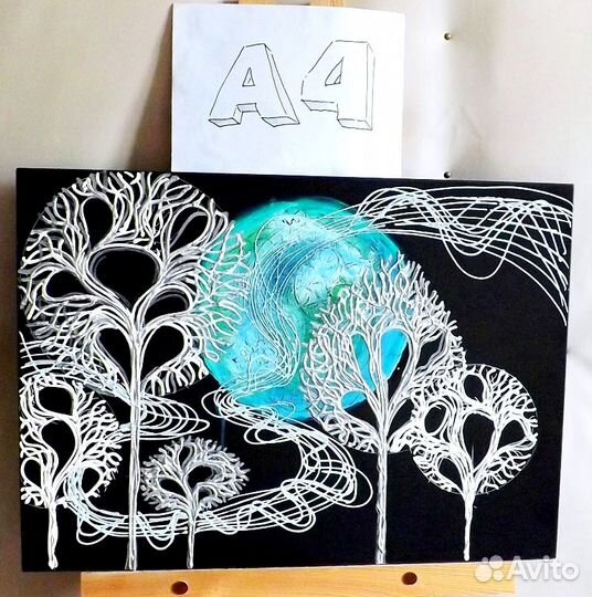 Картина, авторск., фэнтези, деревья