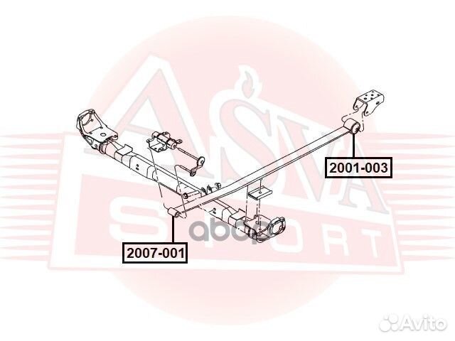 Втулка задней рессоры 2007-001 asva