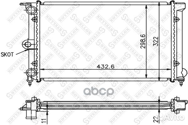 10-25002-SX радиатор системы охлаждения VW Gol