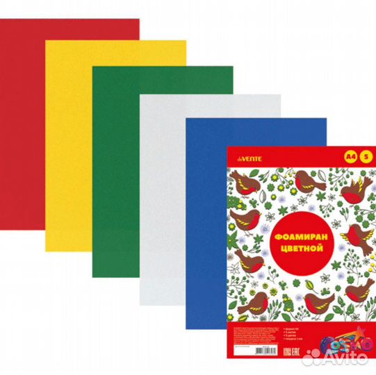 Набор цветного фоамирана А4 1мм 05л 05цв, 182691